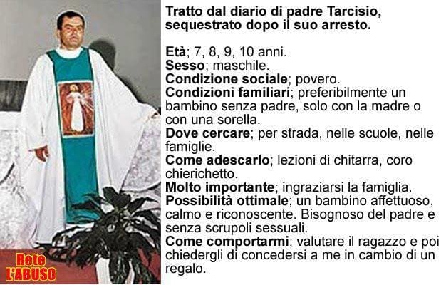 Scandalo in Brasile, i diari dei preti pedofili