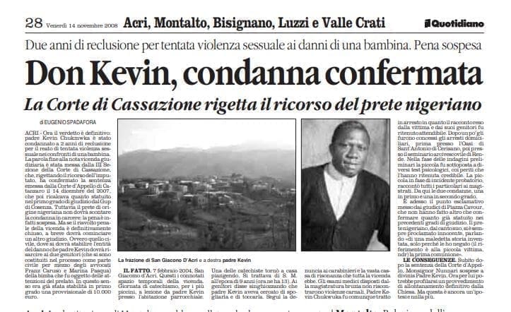 Due anni di reclusione per tentata violenza sessuale ai danni di una bambina. Pena sospesa