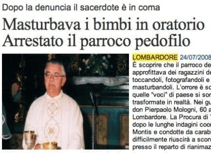 Pedofilia: Don Mologni si dice vittima di esseri malvagi!!!