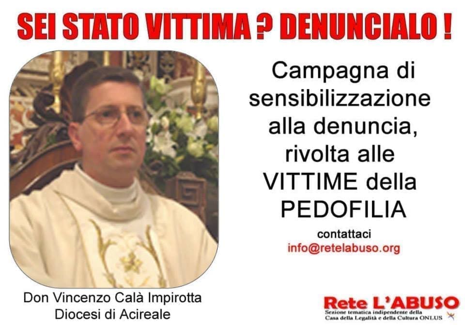 Randazzo (CT). Don Vincenzo Calà Impirotta condannato a 4 anni per pedofilia. Sconto di pena, Prete cercò in più occasioni di abusare di minore, anche in pellegrinaggio a Gerusalemme
