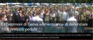E i Testimoni di Geova “dimenticano” di denubciare 1006 presunti pedofili