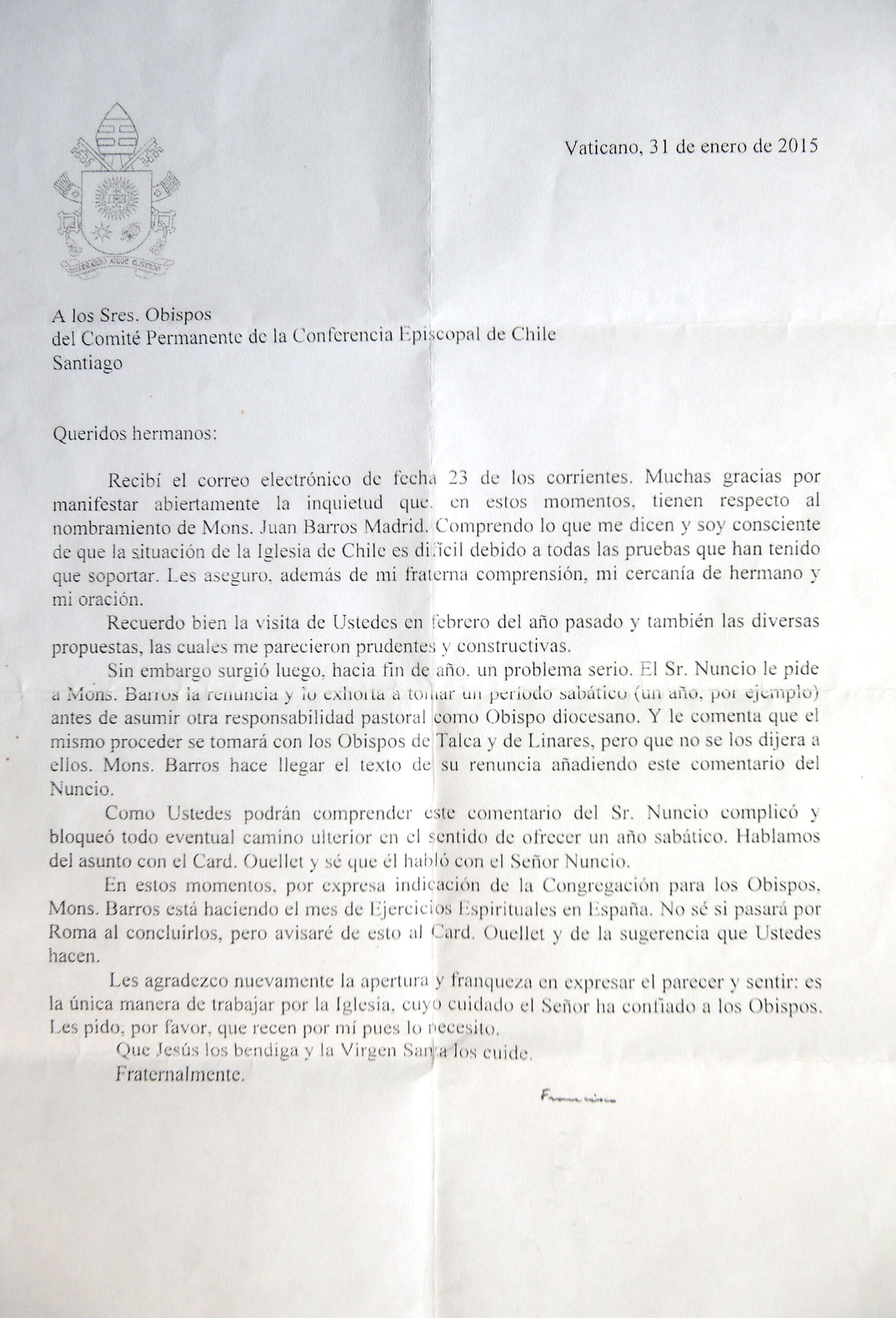 In Cile Francesco si sdoppia. E non si sa quale sia quello vero