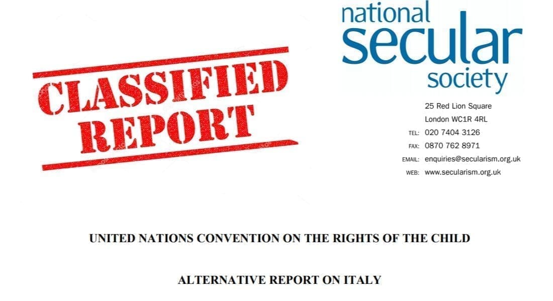 All’Alto Commissariato per i Diritti Umani delle Nazioni Unite il report “Italia” del marzo 2018 di “National Secular Society” che include anche i report della Rete L’ABUSO
