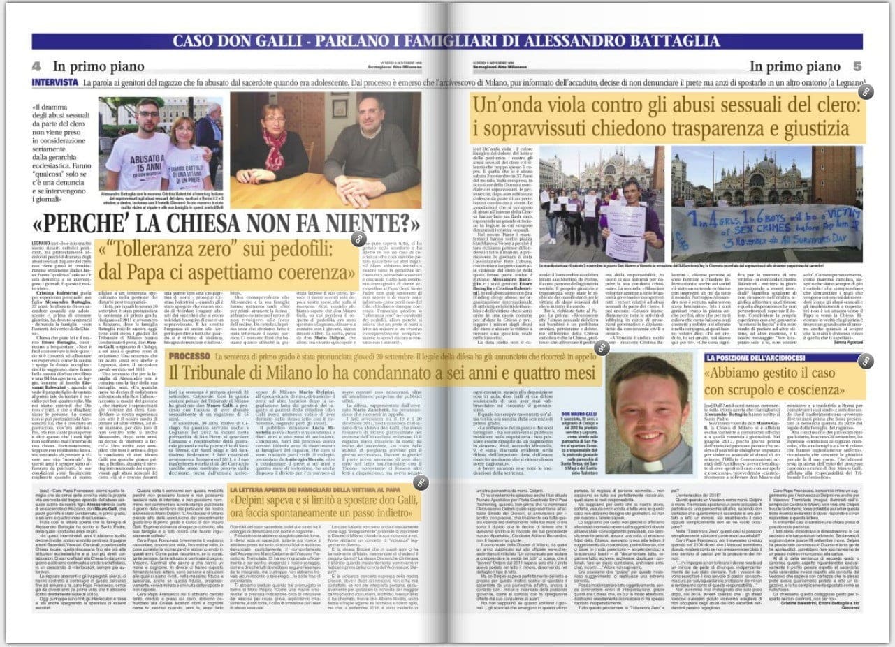 “Nostro figlio abusato dal don di cui si fidava” – CASO DON GALLI – PARLANO I FAMIGLIARI DI ALESSANDRO BATTAGLIA