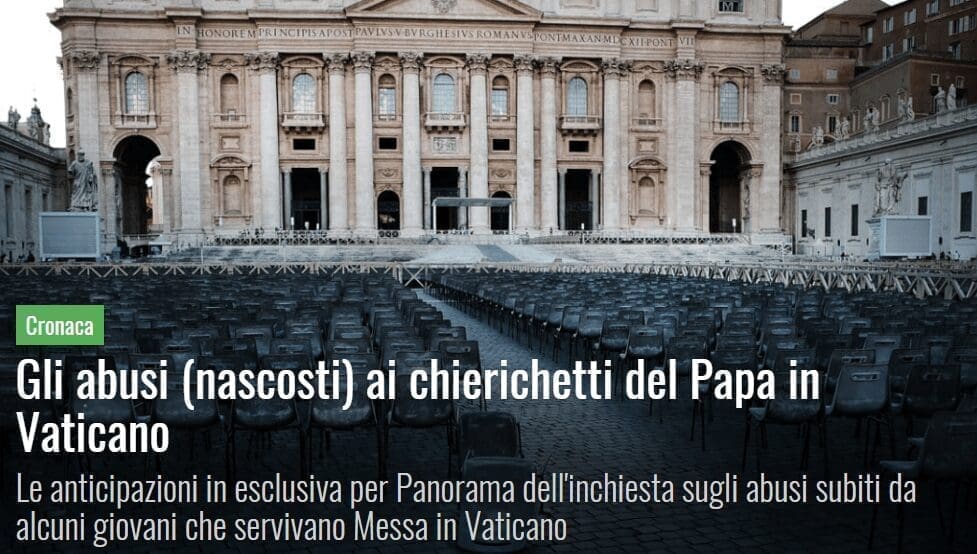 Gli abusi (nascosti) ai chierichetti del Papa in Vaticano