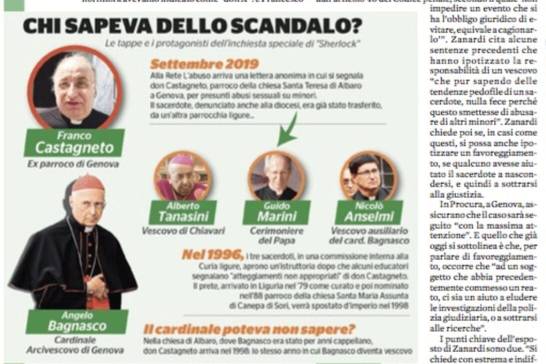 Molestie a Genova: il “don X” di Sherlock denunciato ai pm