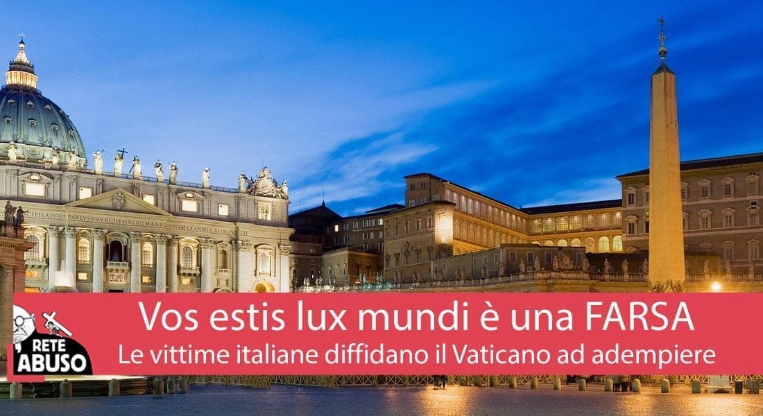 Vos estis lux mundi – le vittime italiane diffidano il Vaticano ad adempiere