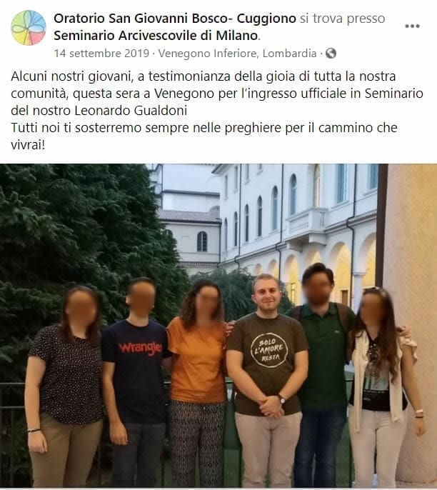 E’ Leonardo Gualdoni l’ex seminarista indagato a Cuggiono