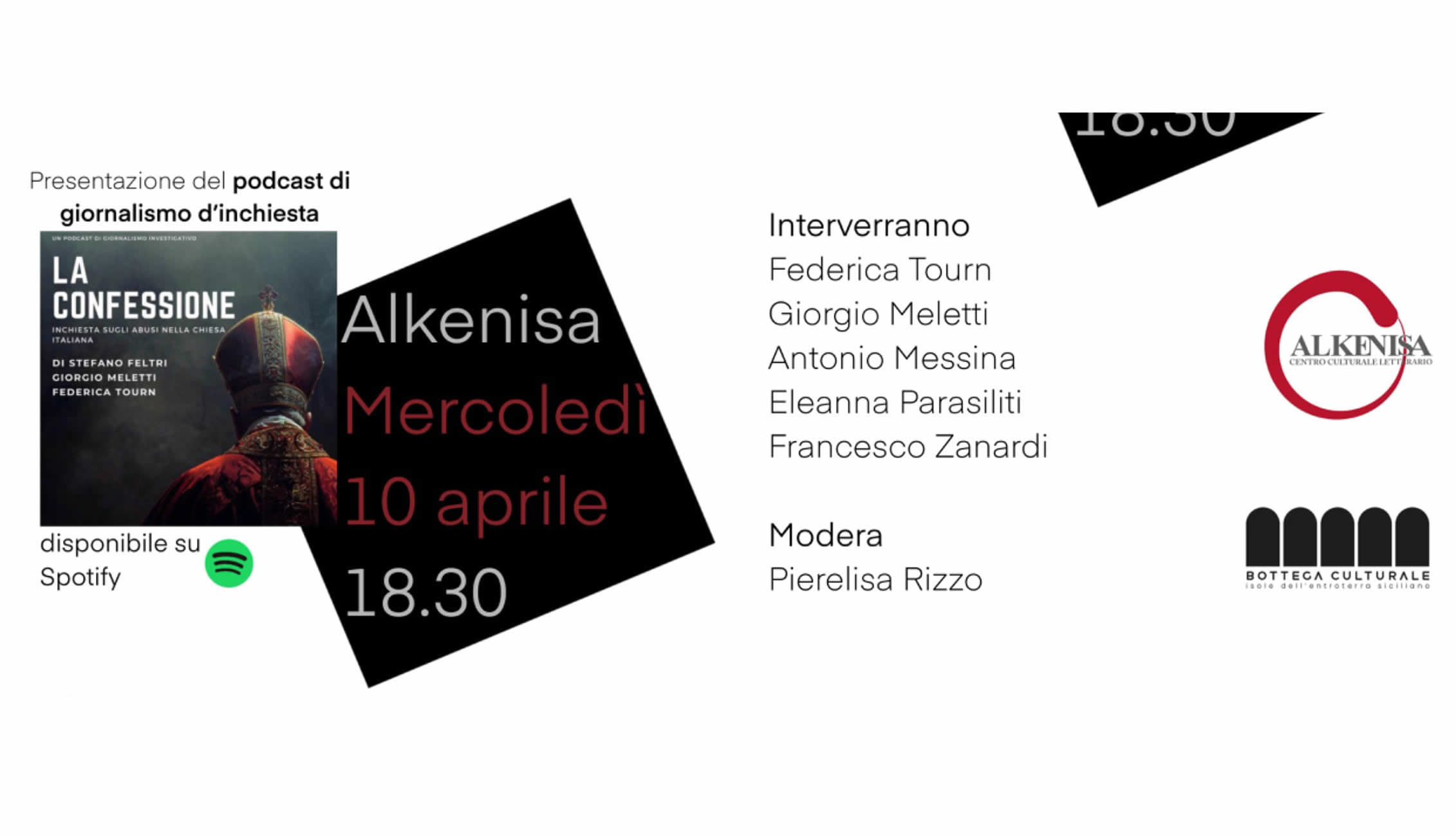 Mercoledì 1 al Kenisa presentazione del podcast “La Confessione”