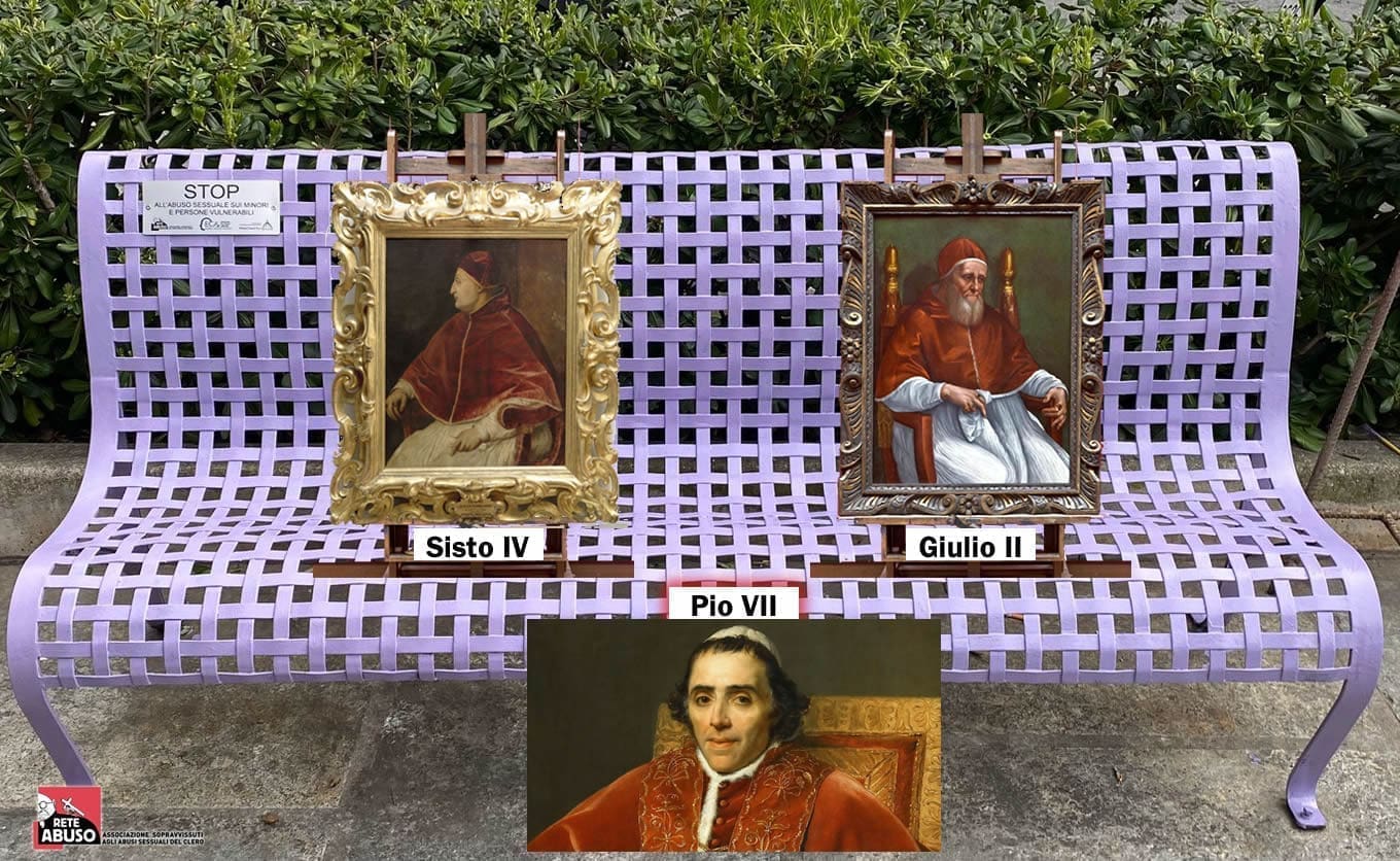 SAVONA; i due Papi pedofili; la Rete L’ABUSO e una panchina viola.