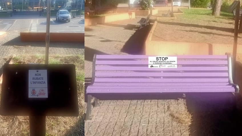 Quiliano accoglie la terza istallazione della “Panchina viola contro l’abuso di minori e persone vulnerabili”