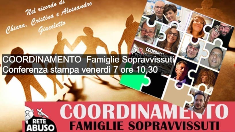 Venerdì 7 ore 10,30 conferenza stampa e presentazione – COORDINAMENTO Famiglie Sopravvissuti